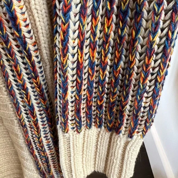 Long SWEATER w/hood - Multi-color Cotton knit - SALE! - Picture 10 of 16